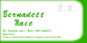 bernadett maic business card